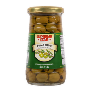 Supreme Star Pitted Olives 4 Oz