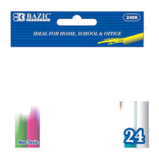 Bazic Chalk 24Pc Asst Clr #2406