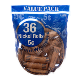 Bazic Coin Wrappers 36Ct Nickels #5012