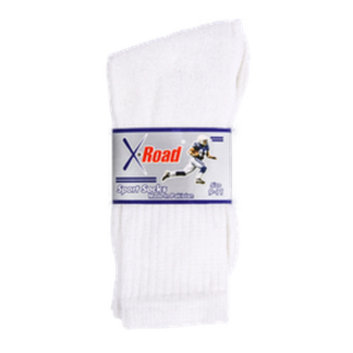 Sport Socks Men 2 Pair Crew All White 9-11