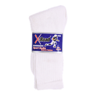 Sport Socks Men 2 Pair Crew All White 10-13
