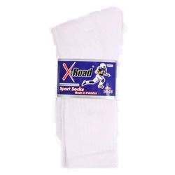 Sport Socks Men 2 Pair Crew All White 10-13