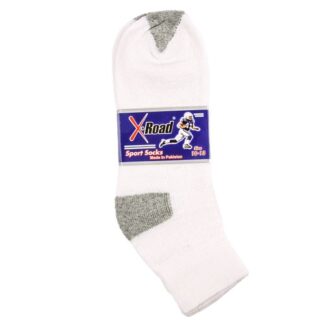 Sport Socks Men 2 Pair Ankle White H/T Gray 10-13