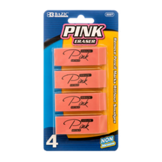 Bazic Eraser 4Pc Pink Clr #2227