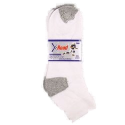 Sport Socks Men 2 Pair Ankle White H/T Gray 9-11