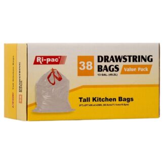 Trash Bags 13Gl/38Ct White "Ri-Pac" #56613