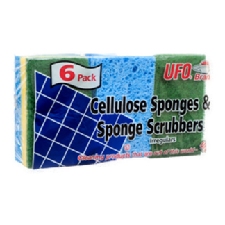 Ufo Cellulose Scrubber Sponge 6 Pc