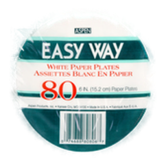 Aspen Paper Plate 6" 80Ct