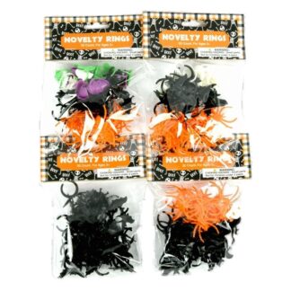 Hh Halloween Plastic Rings Bats, Spider, Skulls