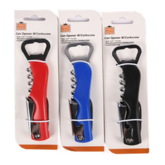 Table King Bottle Opener W/Corkscrew & Asst Clr