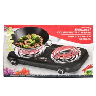 Electric Double Burner 1100W Black