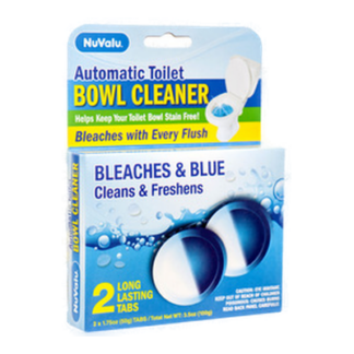 Nuvalu Toilet Bowl Cleaner Blue & Bleach Tabs 2Ct