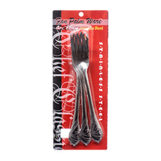 Fork Stainless Steel 4Pc Flower In Double Blister #J2002A