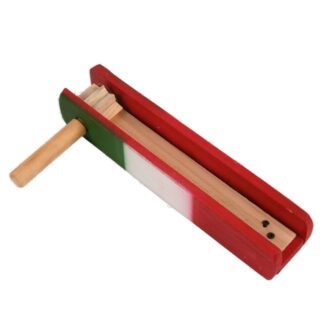 Wooden Matraca Med Tri-Color Noisemaker