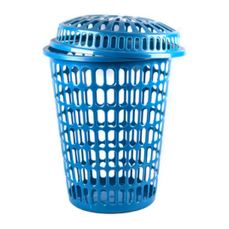 Laundry Basket Rd W/Lid 45X63Cm 915G W/3 Asst Clrs