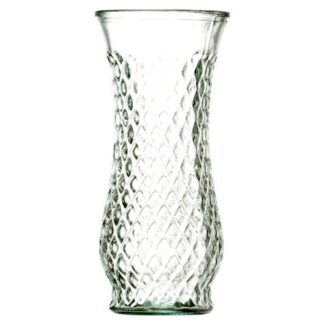Glass Vase 8.5 X 3.5" Clear W/Diamond Design #Vd-993