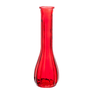 Glass Vase 8.5" Red Clr #Bd227-Rd