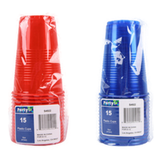 Plastic Cup 16 Oz 15 Ct Assorted Colors