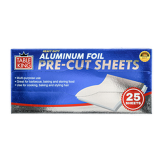 Table King Aluminum Foil Pre-Cut Sheets 25Ct Ultra Duty
