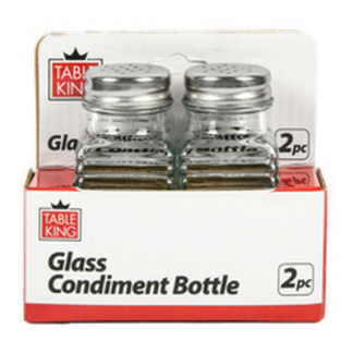 Table King Salt & Pepper Shaker Bottle Sq 2Pcs