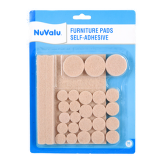 Nuvalu Furniture Pads 38Pc Size Asst W/Blister