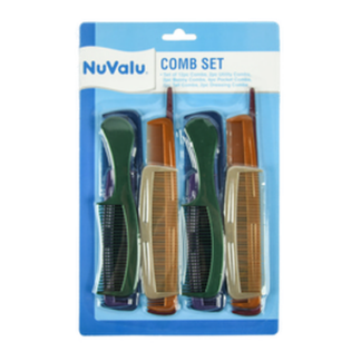 Nuvalu Comb 12Pcs Plastic Dark Color W/Blister