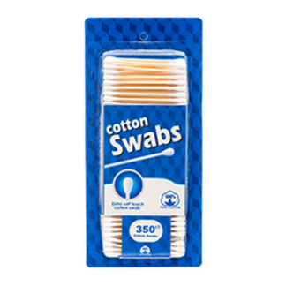 Nuvalu Cotton Swabs 350 Ct Wooden Stick W/Blister