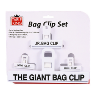 Table King Bag Clips 4Pcs W/Asst Sizes