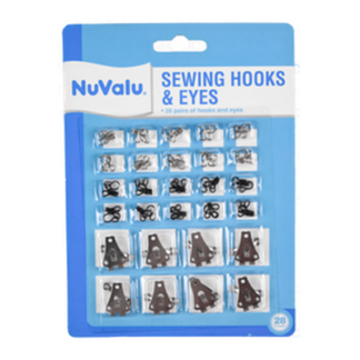 Nuvalu Sewing Hook & Eyes Asst 28 Pc