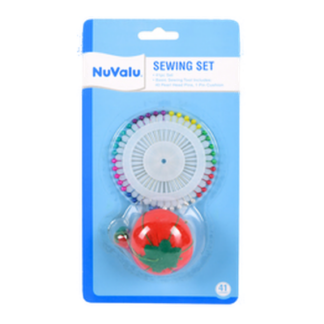 Nuvalu Pin Cushion W/ Pearl Head Pins 41 Ct
