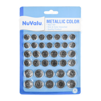Nuvalu Button Metallic 36 Pc Asst