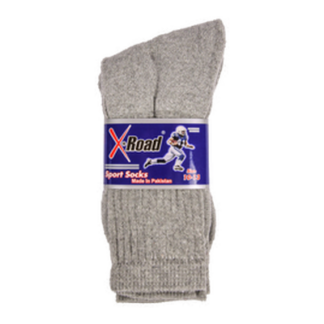 Sport Socks Men 2 Pair Crew All Gray 10-13