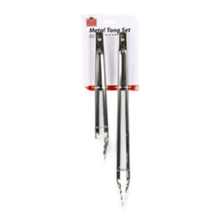 Table King Bbq Tong 2Pc Metal W/Holder