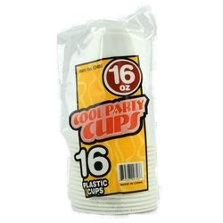 Plastic Cup 16 Oz 16Ct White Clr
