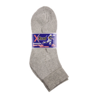 Sport Socks Men 2 Pair Ankle All Gray 10-13