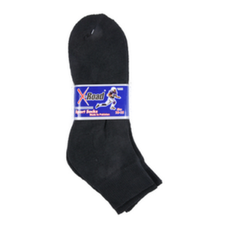 Sport Socks Men 2 Pair Ankle All Black 10-13