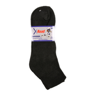 Sport Socks Men 2 Pair Ankle All Black 9-11