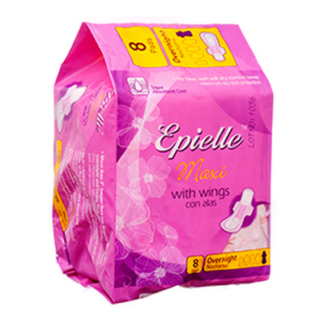 Epielle Maxi W/Wings Overnight 8 Ct