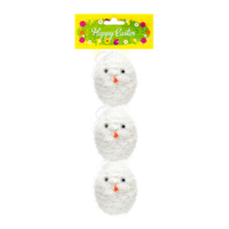 He Ornament Chick 3Pcs W/Asst Clrs