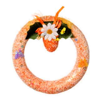 He Wreath 7" W/Flower & Egg