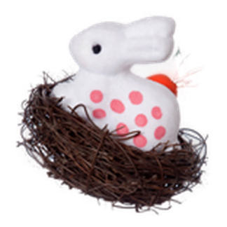 He Decoration W/Rabit & Nest