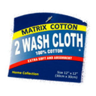 Wash Cloth 12 X 13" 2Pc W/ Shinny Boarder 6 Asst Clr