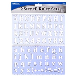 Bazic Ruler 2Pc Lettering Stencil