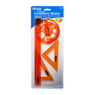 Bazic Ruler 5Pc Geometry Use Asst