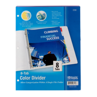 Bazic Dividers 8 Tab Color