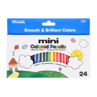 Bazic Color Pencil 24 Pc Mini Pre Sharpened