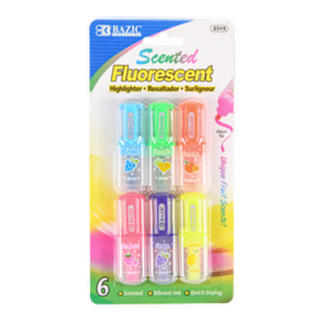 Bazic Highlighter 6Pc Mini Fruit Scented #2315