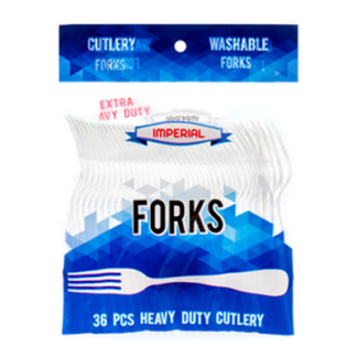 Imperial Plastic Fork Clear 36 Ct Extra Heavy Duty
