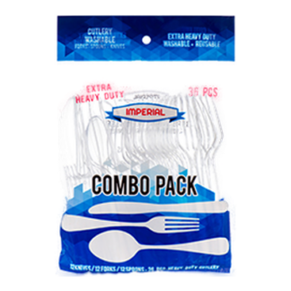 Imperial Plastic Cutlery Combo Clear 36 Ct Extra Heavy Duty