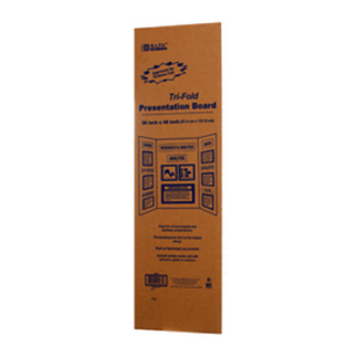 Bazic Presentation Board 36"X48" White Tri-Fold #5033